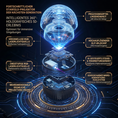 Offizieller Shop | 🌹🎁 SCNDR® 360° Smarter holografischer Sternenhimmel‑Projektor (HD Smart Dynamic 5D)