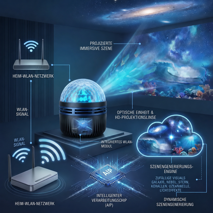 Offizieller Shop | 🌹🎁 SCNDR® 360° Smarter holografischer Sternenhimmel‑Projektor (HD Smart Dynamic 5D)